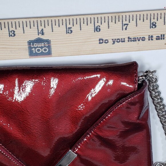 Kooba Burgundy Large Shoulder Bag Patent Leather Envelope Y2K - Picture 10 of 10
